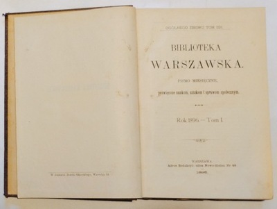 Biblioteka warszawska 18960 TOM i