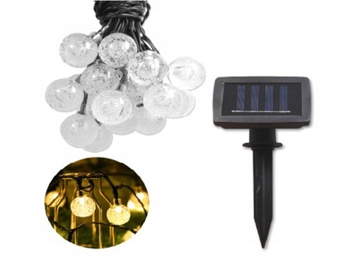 SOLARNA GIRLANDA KULKI 20 LED OGRODOWA