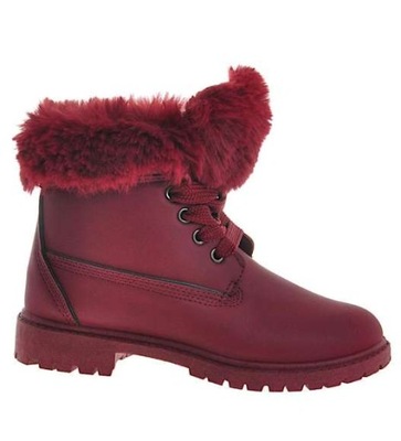 BOTKI DAMSKIE OCIEPLANE buty zimowe Red 10315 36