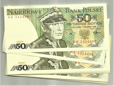 50 złotych 1988 seria HR stan UNC