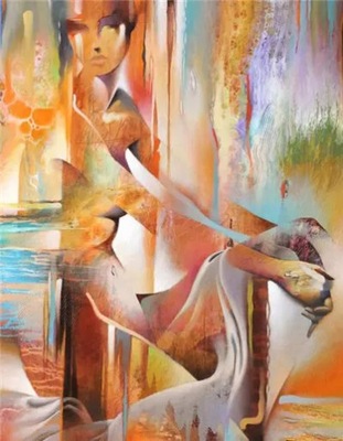 Obraz diamentowy Seksowna kobieta malowanie abstra