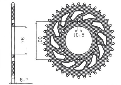 SUNSTAR ЗУБЧАТКА ЗАДНЯ 818 42 SUZUKI GS 1000/1100