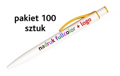 100 szt długopisów z dowolnym nadrukiem FULLCOLOR