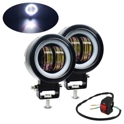 Halogeny motocyklowe RING LED lampy reflektory 3Ccc