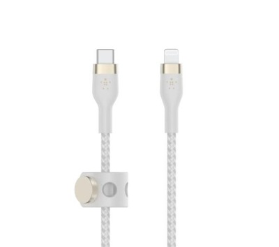 Kabel Przewód Belkin BoostCharge PRO USB-C - Lightning 3 metry Biały