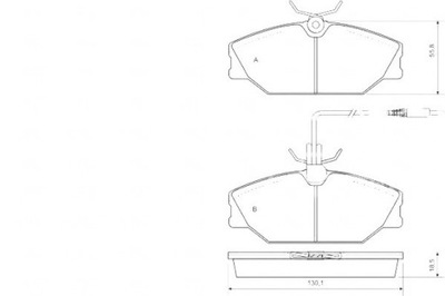 Тормозные колодки тормозные renault laguna 93-01 с датчик. a.b. фото №1