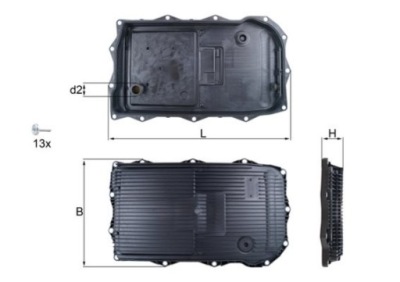 Піддон оливи skb з фільтром - mahle hx 184kit фото №1