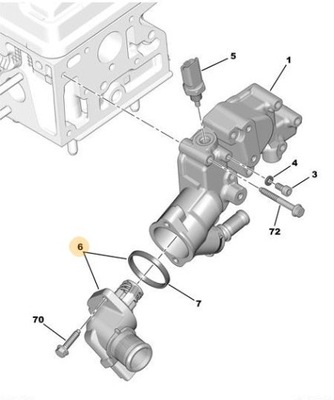 Термостат peugeot peugeot оригінальний номер 1606539480 фото №1