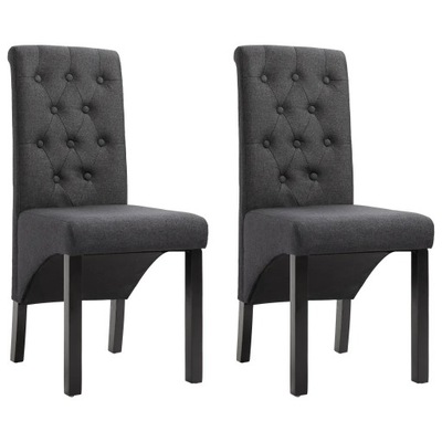 Krzesła stołowe, 2 szt., ciemnoszare, tapicerowane