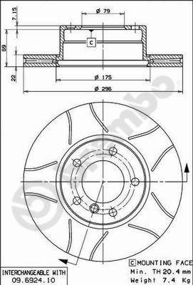 DISCS BRAKE FRONT BREMBO 09.6924.75 09692475  