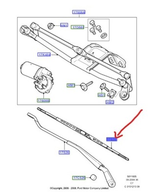 LIMPIAPARABRISAS ESCOBILLAS IZQUIERDO PARTE DELANTERA FORD TRANSIT CONNECT  