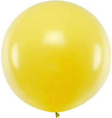Balon Olbrzym 1m Pastel Żółty, Urodziny Party