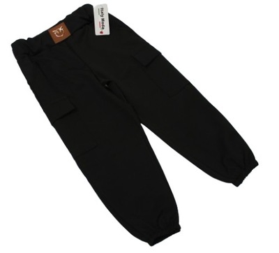 Cienkie spodnie BOJÓWKI czarne 110-116 cm 6 lat