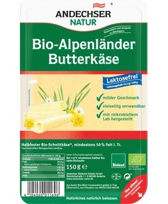 Ser alpejski w plastrach 50% tł. BIO 150 g ANDECHSER