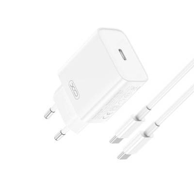 ŁADOWARKA SIECIOWA XO CE15 PD 20W USB-C + kabel USB-C - USB-C