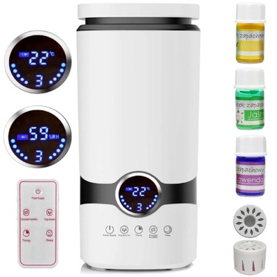 Nawilżacz powietrza AUTOMATYCZNY + AROMATERAPIA 3w1 + 3 OLEJKI FILTR PILOT