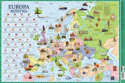 PODKŁADKA 3W - MAPA EUROPA PAŃSTWA, PRACA ZBIOROWA