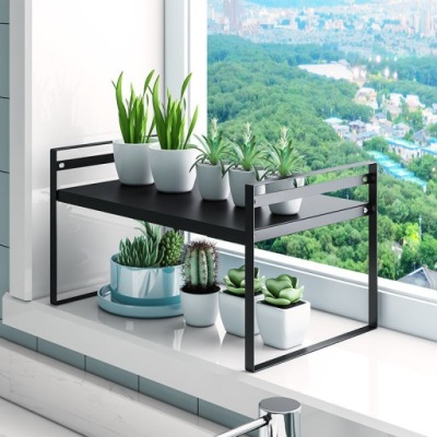 PÓŁKA KUCHENNA NA BLATA PRZYPRAWY nastawny czarny