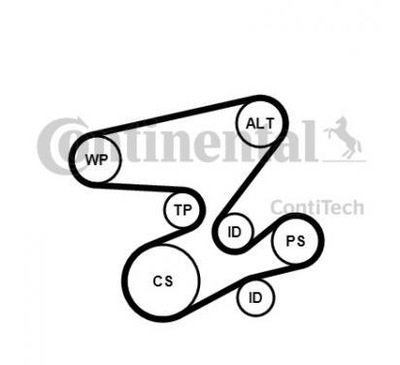 Continental 6pk2080wp2 насос водяная + набор ремень клиновой многоручейковый фото №1