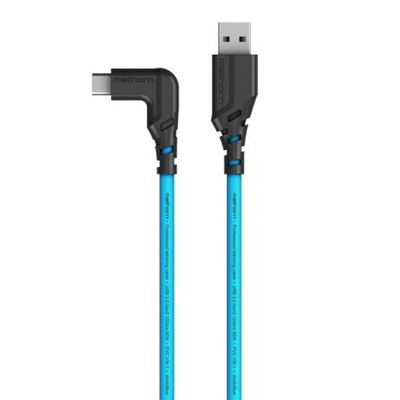 Kabel Mathorn MTC-501 USB A USB C 5m Arcticblue kątowy