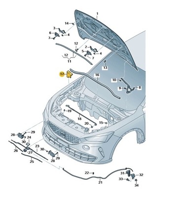 FILLING KOMORY ENGINE RIGHT CUPRA FORMENTOR 5FF823722 ORIGINAL  