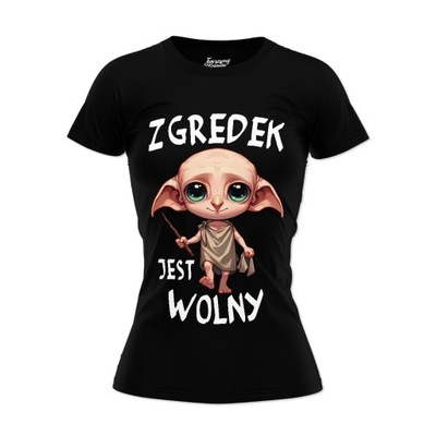 Zgredek jest wolny - czarna damska koszulka Harry Potter 3XL