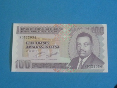 Burundi Banknot 100 Francs 2011 UNC P-44b