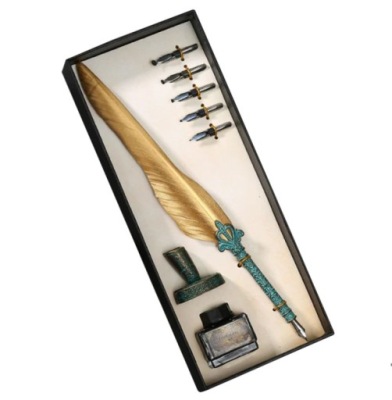 PIĘKNE WIECZNE PIÓRO NATURALNE GĘSIE DO KALIGRAFII