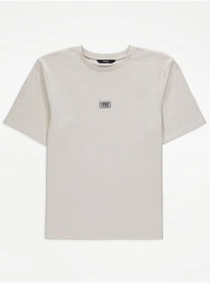 GEORGE t-shirt oversize beige z naszywką future 134-140