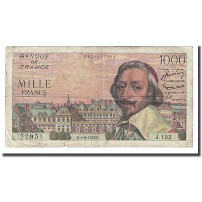 Francja, 1000 Francs, Richelieu, 1955, 1955-05-05,