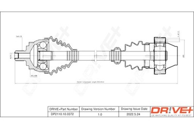 DRIVE+ PUSAŠIS PAVAROS VOLKSWAGEN SHARAN 95-00 L + P 