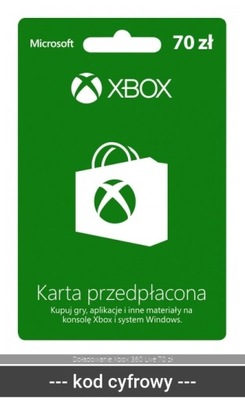 Doładowanie Xbox 360 Live 70 zł