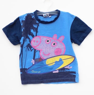 T-shirt CHŁOPIĘCY Nadruk Peppa KOSZULKA George roz. 104-110 cm A2845