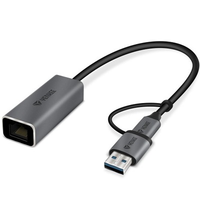 Adapter Przejściówka GIGABIT ETHERNET USB 3.0 USB C 3.1 1000Mb/s Yenkee