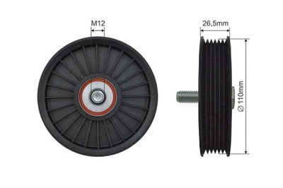 Ролик ремень многоручейковый chevrolet aveo, kalos, lacetti, nubira 1.4-1.8 фото №1