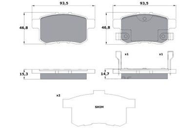 TOMEX BRAKES ZAPATAS DE FRENADO HONDA ACCORD 08-15 PARTE TRASERA  