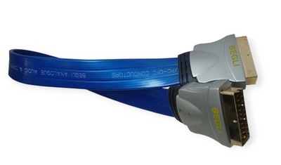 Kabel EURO-EURO eurozłącze SCART 21p płaski