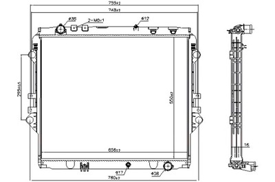 NISSENS РАДИАТОР ДВИГАТЕЛЯ ВОДЫ TOYOTA HILUX VIII 2.4D 05.15-