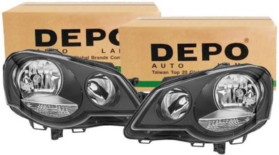 DEPO GRILLES LAMPS FRONT VW POLO 9N  