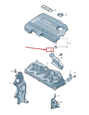 Audi q5 fy впуск manifold cover heat защита 05l129969f original фото №1