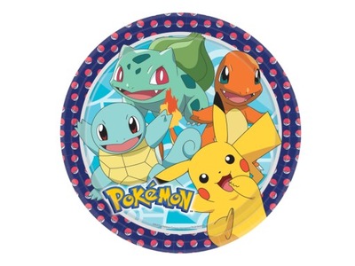 Talerzyki urodzinowe Pokemon 23 cm 8 szt.