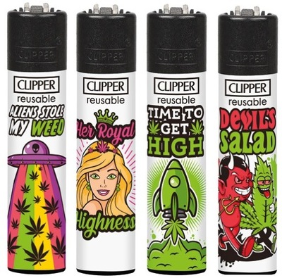 Clipper zapalniczka Large WEED SLOGAN 08