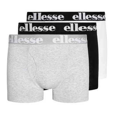 Bokserki męskie Ellesse Hali 3 pary black/grey/white M