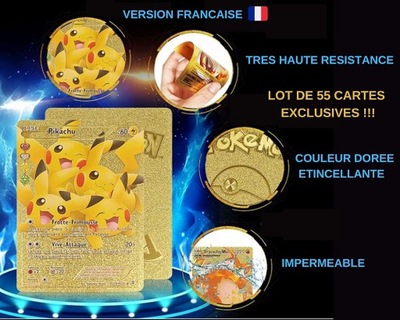 francuska karta Pokemon- 55 karty złota