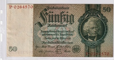50 marek Funfzig Reichsmark 1933 Ros 175a