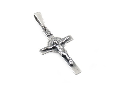 Krzyż krzyżyk św. Benedykta srebrny srebro