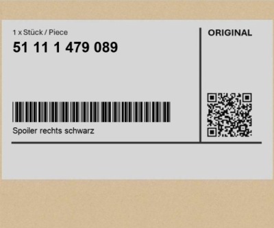 Спойлер правый чёрный bmw r53 фото №1