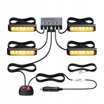 4x лампы предупредительные stroboskopowa лампа led оранжевая pomoc эвакуатор фото №1