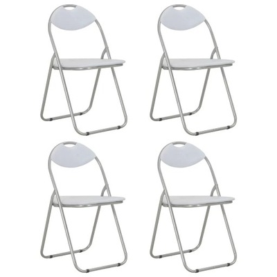 Składane krzesła jadalniane, 4 szt., białe, sztucz