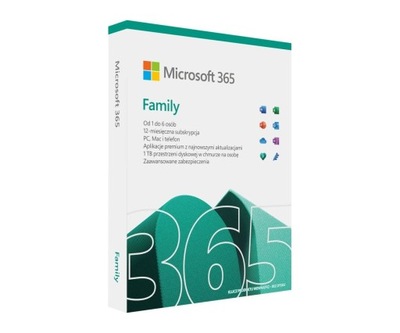 Microsoft 365 Family 6 użytkowników 1 rok Win/Mac